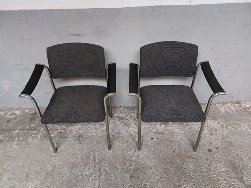 2 x vintage gray armchairs