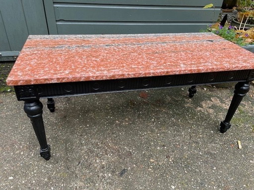Antique coffee table with marble top