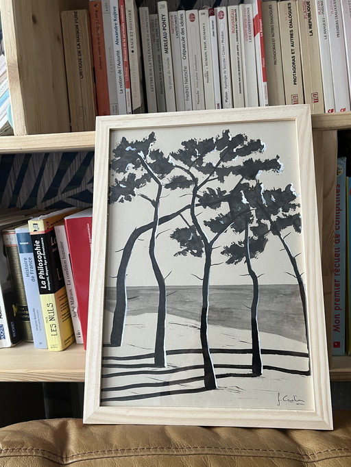 Encre de Chine sur papier naturel.  Format 30x21 cm