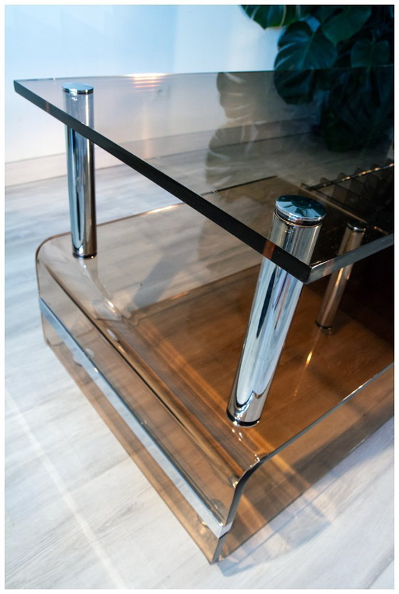 Image 1 of Console / Coffee table / Hi-Fi TV stand, Plexiglas, Michel Dumas for Roche Bobois 1970