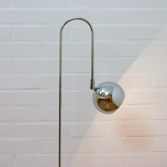 Image 1 of Vintage Nederlandse Chromen Boogvloerlamp | Minimalistisch Design | Jaren 60