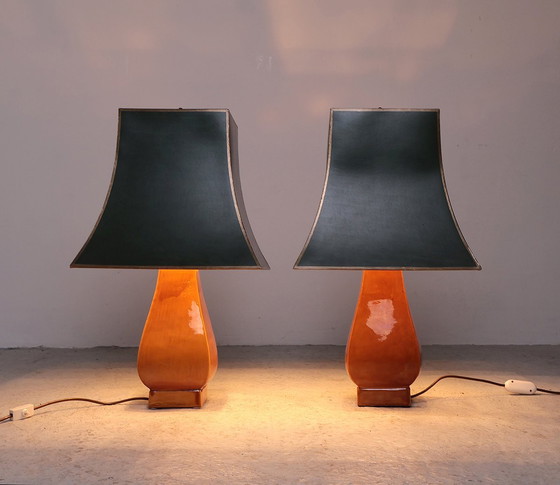 Image 1 of Zaccagnini Pottery Table Lamps, 1950S