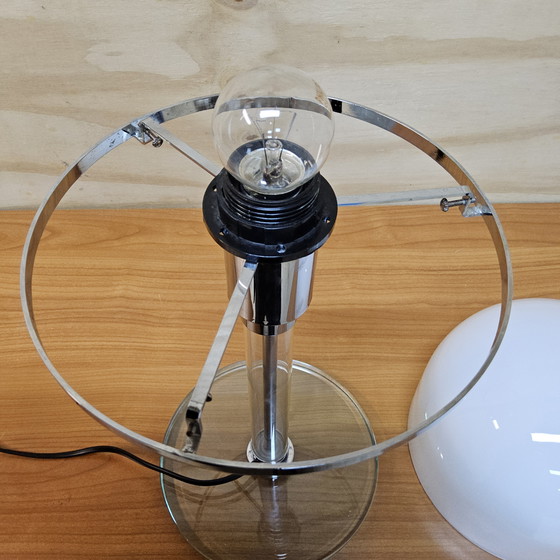 Image 1 of Vintage Chrome Bauhaus Wilhelm Wagenfeld Table Lamp WG24 Opaline glass (70s) design lamp