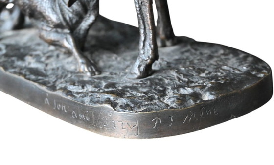 Image 1 of Pierre-Jules Mêne (1810-1879 )Bronze, The ewe and her lamb, with provenance