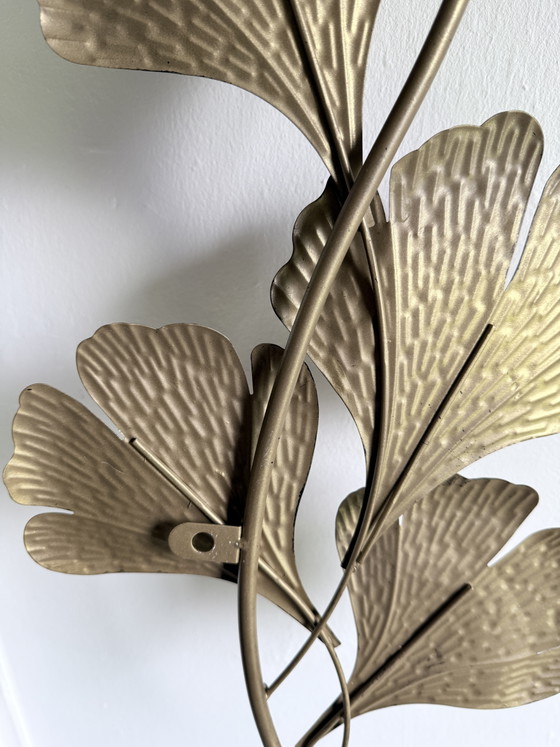 Image 1 of Mid-Century metal Ginkgo wall sculpture