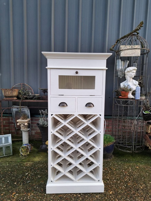 Weißes Teakholz Weinregal, wishkeybar dim.65x40cm und 141cm hoch.9