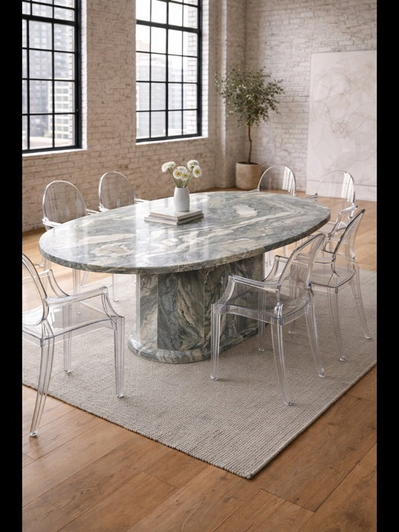 Image 1 of Sculptural Italian Marble Dining Table – Biomorphic Top – 180 × 100 cm