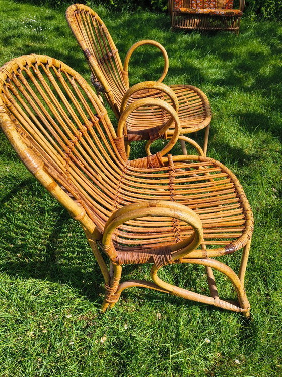 Image 1 of Vintage Rattan Armchairs Rohé Noordwolde – Set of 2