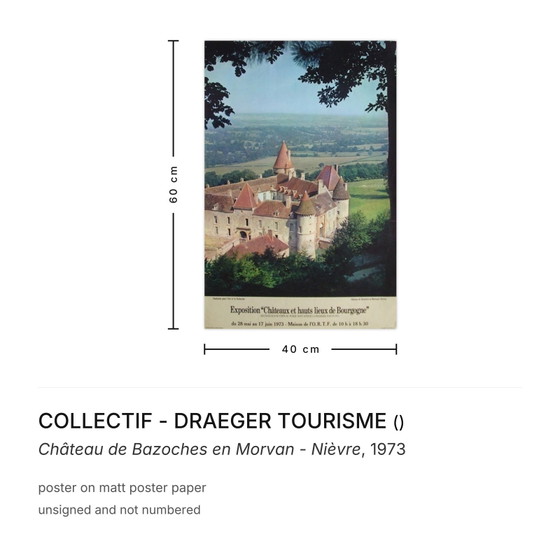 Image 1 of KOLLEKTIV - DRAEGER TOURISMUS Château de Bazoches en Morvan - Nièvre-Plakat 1973
