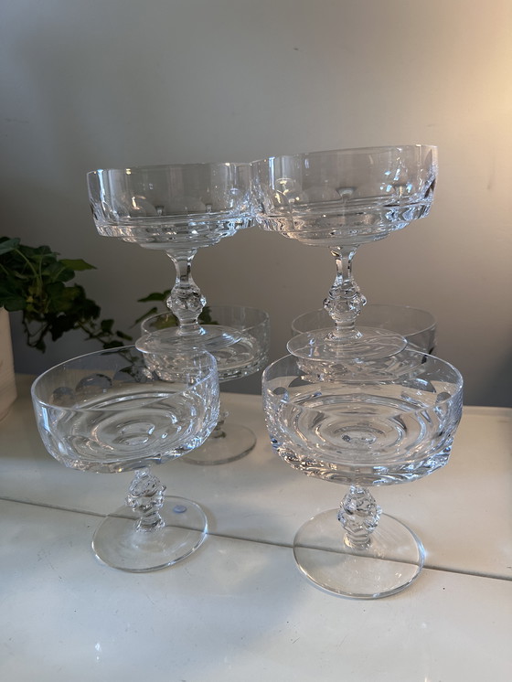 Image 1 of Set Of 6 Crystal Coupe Champagne Glasses