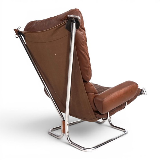 Image 1 of Westnofa Wing Leather Armchair by Harald Relling, 1970