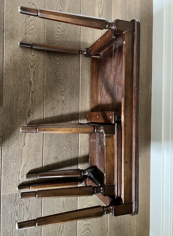 Image 1 of Classic nest of three side tables with leather top