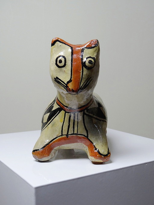 Figurine Animal Poterie Peinte Poterie Kabyle Ideqqi Tunisie Ancien