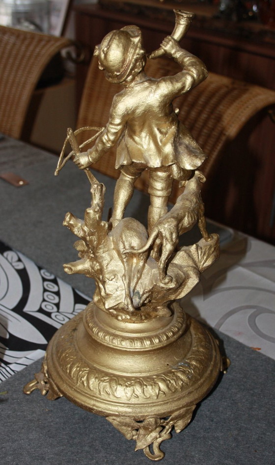 Image 1 of Antique French spelter/zinc cast figure with gilding – 19th century – 42 cm high