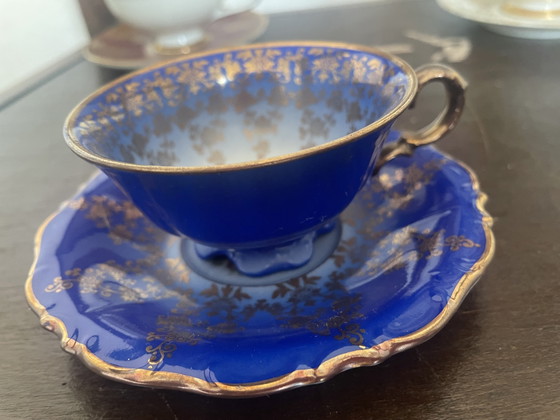 Image 1 of 3 tazas y platillos de café antiguos de Baviera