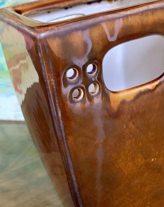 Mirror-effect glazed ceramic vase from the 1960s/70s (photo 5 of 12)