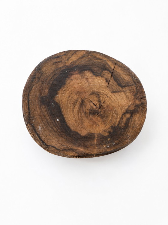 Image 1 of Sculpturale olijfhouten kan/vaas uit het midden van de 20e eeuw – Alexandre Noll-stijl (jaren 1950/1960)