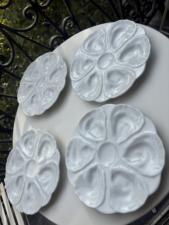 6 Assiettes à Huîtres Majolique – majolique française, Geschirr, Ceramic (photo 13 of 15)