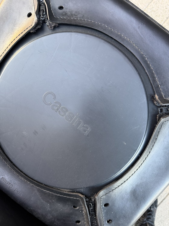 Image 1 of 3x Cassina Cab Chair Mario Bellini, zwart tuigleder