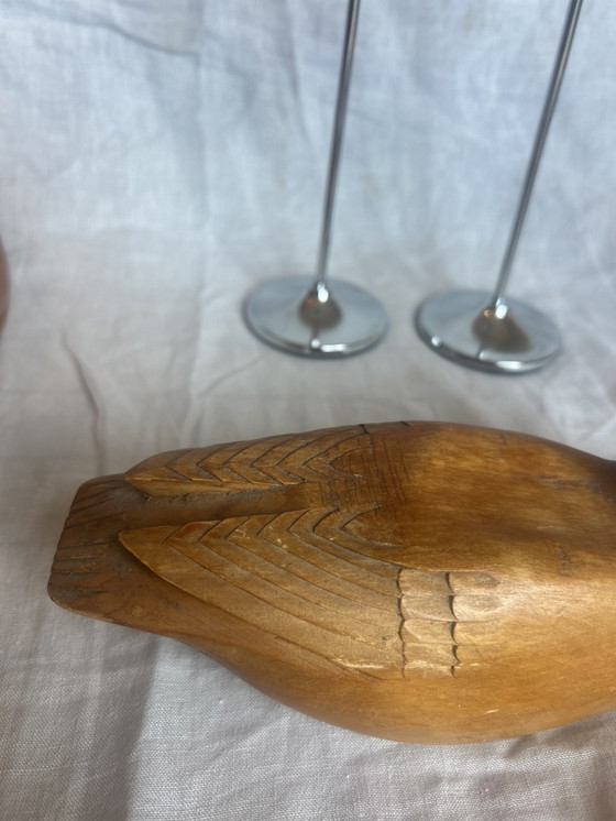 Image 1 of Houten vintage eenden koppel lokeend prachtig mooi huwelijkscadeau handgemaakt