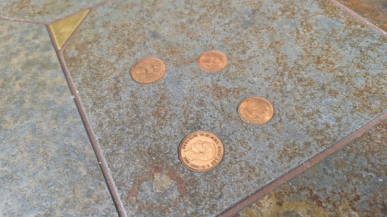 Image 1 of Vintage triangular brutalist coffee table, 1970s