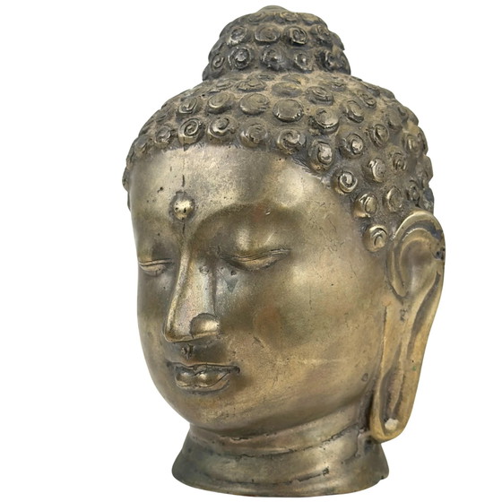 Cabeza de Buda tailandesa antigua de bronce – circa 1900 – Esculturas, Bronze (photo 6 of 8)