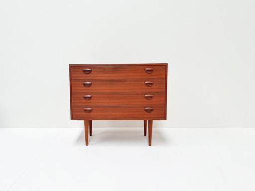 Commode à 4 tiroirs en teck danois du milieu du siècle par Kai Kristiansen, années 1960