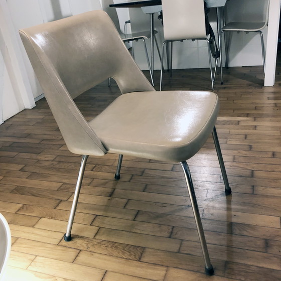 Image 1 of Poltrona vintage • Cromata • Similpelle beige • 1970