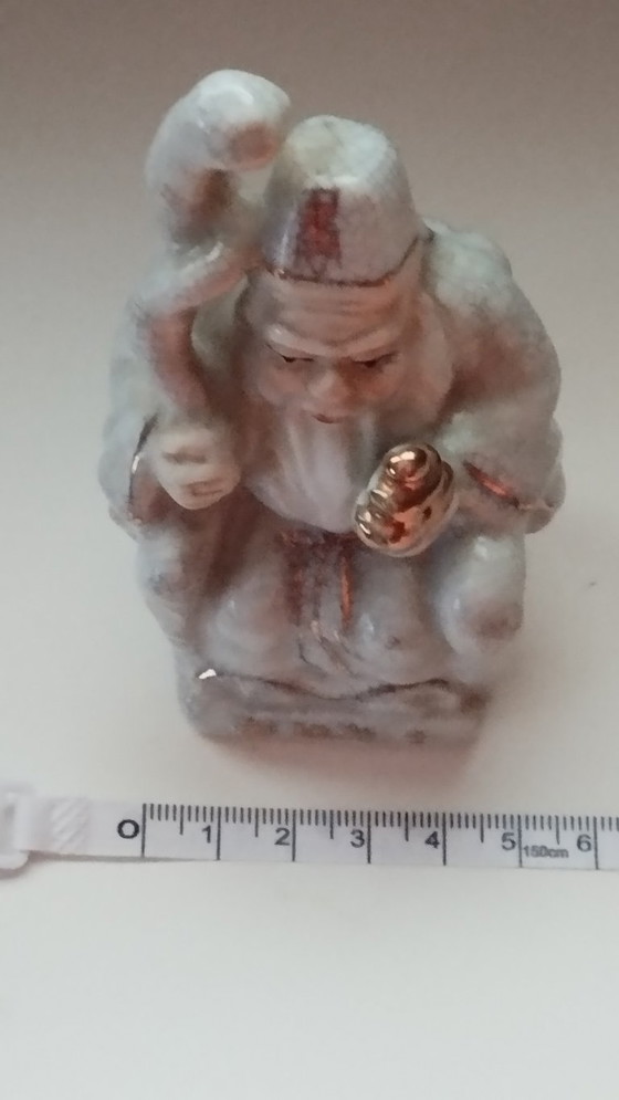 Image 1 of Mid-Century Chinoiserie Crackle-Glaze Shouxing – God of Longevity (11cm)