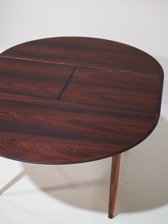 Image 1 of Ronde eettafel uitschuifbaar Skovby butterfly leaf palissander