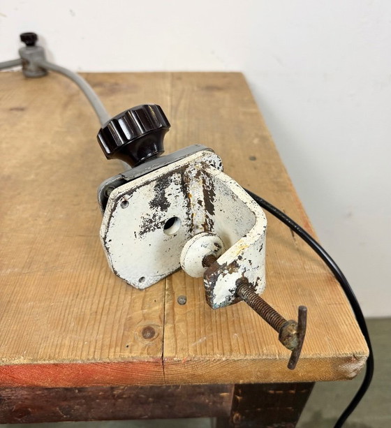 Image 1 of Lámpara de mesa industrial grande, gris, estilo taller, década de 1960