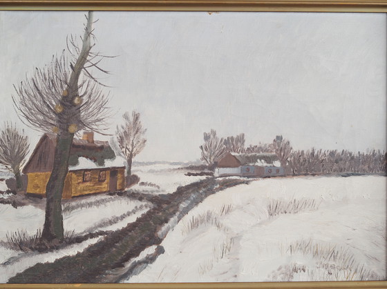 Image 1 of Peinture "The Winterscape", design scandinave, années 1960