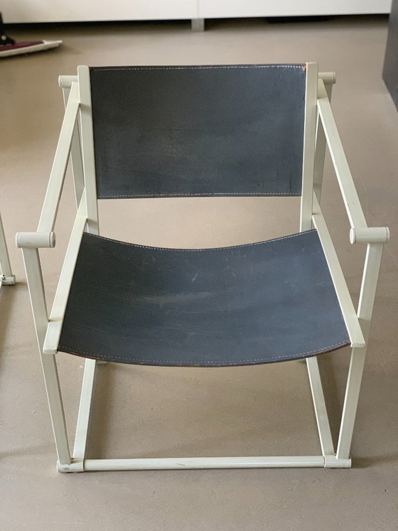 Juego de 2 sillas Cube Pastoe FM60 – Radboud van Beekum – Arnés de cuero gris – Sillones, Leather, Metal (photo 6 of 17)