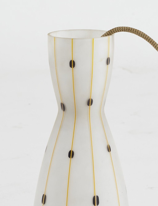 1950er Jahre, Fünfziger Jahre, Mid Century Milchglas-Hängeleuchte