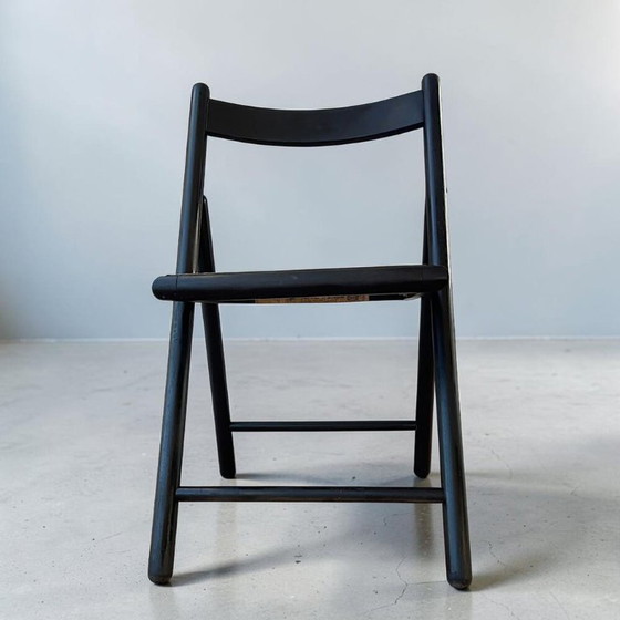 Chaise pliante scandinave en bois noir et rotin par IKEA et Eno, 1993, Ukraine – IKEA ENO, Chaises pliantes (photo 6 of 17)