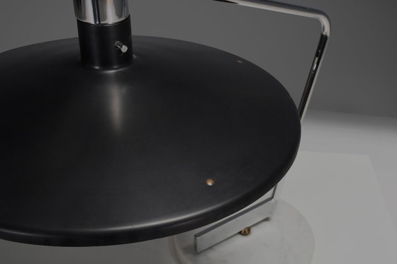 Image 1 of Tafellamp van metaal, chroom en marmer, ontworpen door Georges Frydman voor EFA, Frankrijk, jaren 60.