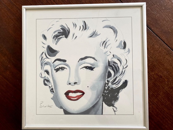 Set aus 4 Kunstdrucken Marilyn Monroe, Brigitte Bardot, Humphrey Bogart, Marlon Brando Signiert – N.v.t. (photo 2 of 8)