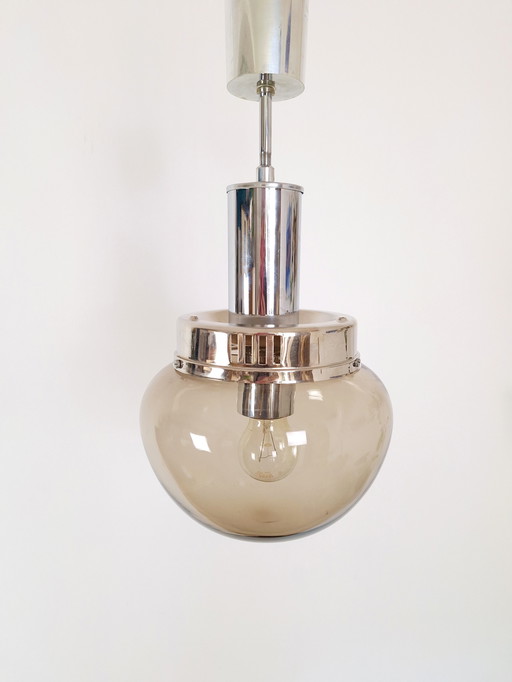 Lampe pendante vintage élégante avec verre fumé