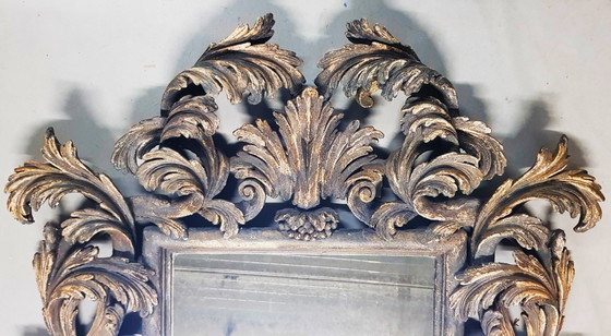 Image 1 of Miroir italien Chelini sculpté à la main dans un cadre en bois magnifiquement sculpté