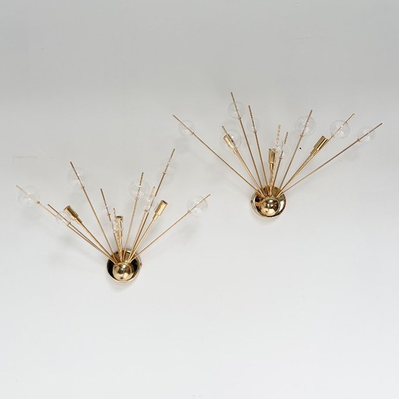 Set of 2 Italian Wall lights with glass spheres, 1970s – Metal (photo 12 of 15)