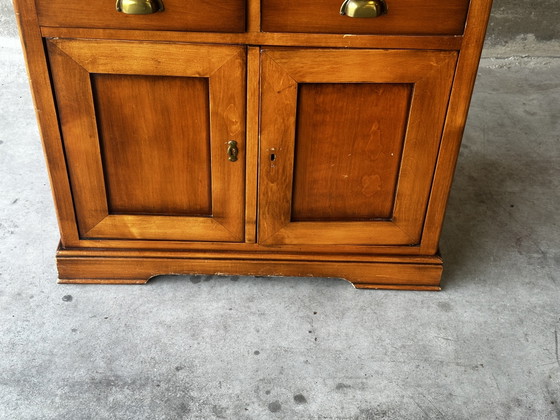Roltafel van kersenhout – Klein opbergbureau, tweede helft van de 20e eeuw – Fabrication artisanale, Wood (photo 8 of 14)
