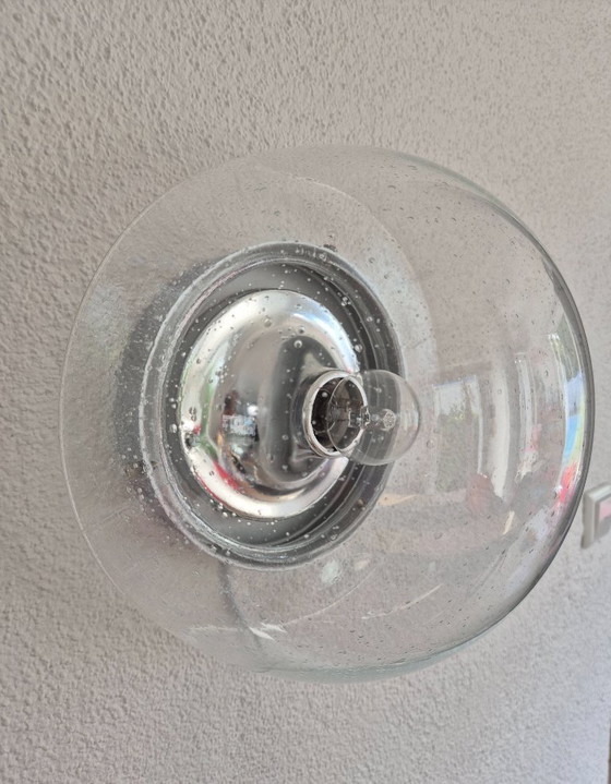 Image 1 of Glashütte Limburg 2921 Bubble-Glass Wall Lamp, E27, Ø 29 cm, Halo Effect Vintage.