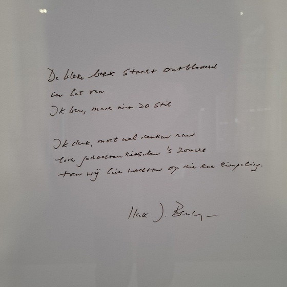 Image 1 of Dick Cassée & Henk-J-Bernlef, serigrafía y poema - enmarcado