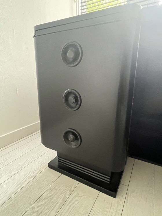 Image 1 of Eleganter Schreibtisch, Anfang des letzten Jahrhunderts, professionell schwarz lackiert