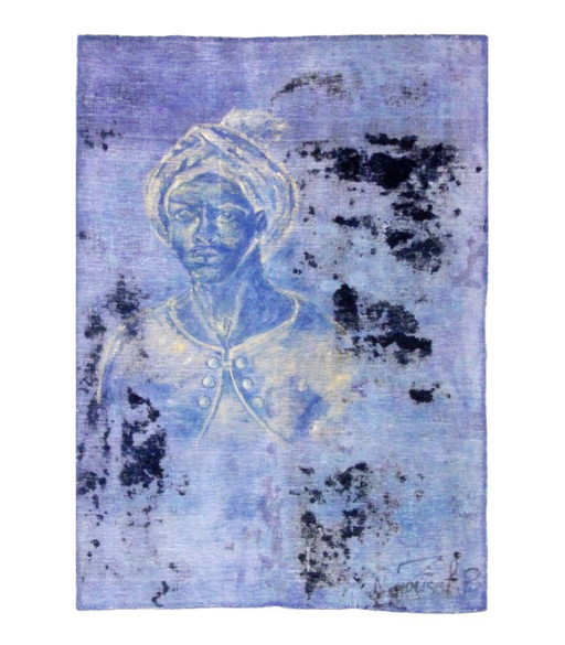 Orientalische Handgeknüpfter Vintage Art Klassik & Relief Design 139 x 100 cm Blau,Lila Farbe