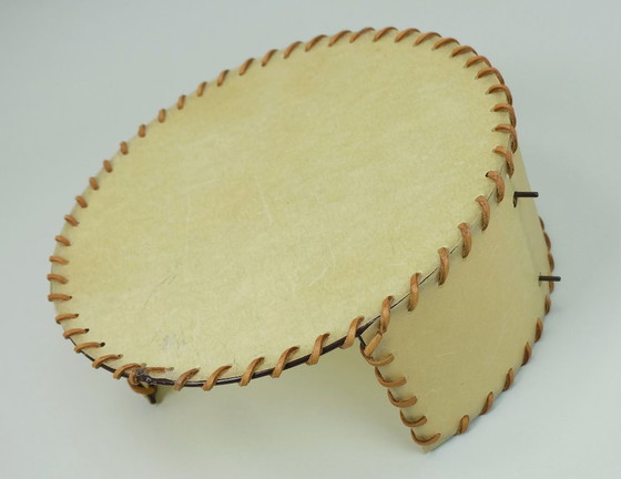 Image 1 of uitstekende 1970 vintage wandlamp smeedijzer en perkament koch & sons brutalistisch rustiek ontwerp