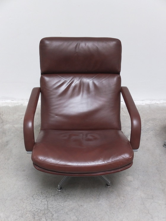 Image 1 of 'F141' Lounge Stoel met Voetenbank van Geoffrey Harcourt voor Artifort, 1972