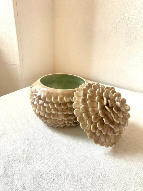 “Pine cone” box ByManet, hand-modeled artist's ceramic, Decorative Objects, Beige, Hedendaags (photo 13 of 15)