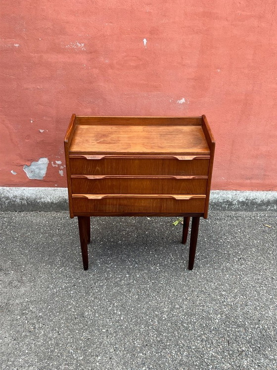 Image 1 of Cassettiera/comodino vintage danese in teak, anni '60