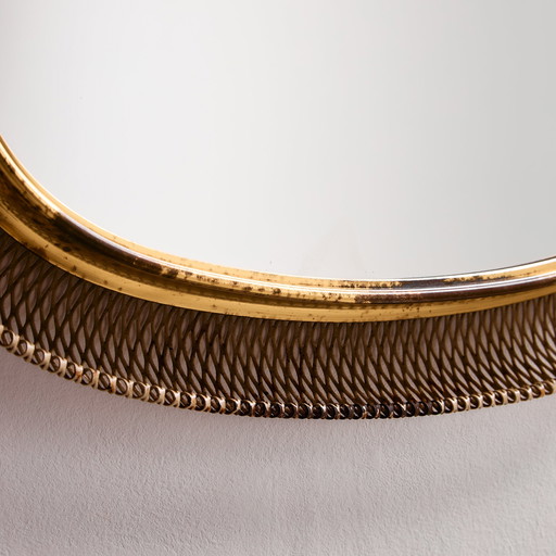 MK10879 Spiegel met metalen en messing lijst